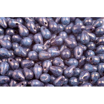 Drop Beads 4x6 N. 1254 TURQUOISE OPAQUE VIOLET TERRACOTTA