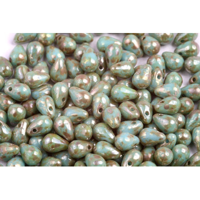 Drop Beads 4x6 N. 1255 TURQUOISE OPAQUE PICASSO