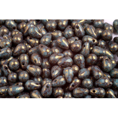 Drop Beads 4x6 N. 1258 TURQUOISE GREEN OPAQUE VIOLET TERRACOTTA
