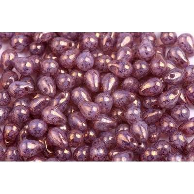Drop Beads 4x6 N. 1262 OPAL PINK NEBULA VIOLET TERRACOTTA