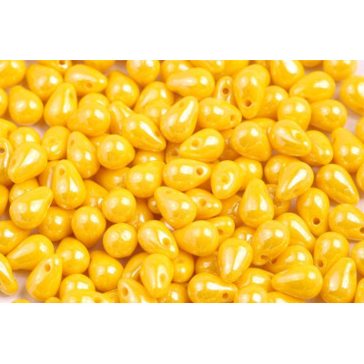 Drop Beads 4x6 N. 1264 OPAQUE YELLOW WHITE LUSTER