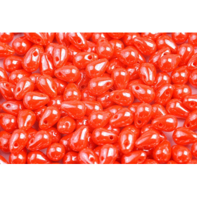 Drop Beads 4x6 N. 1268 OPAQUE ORANGE WHITE LUSTER