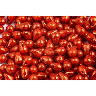 Drop Beads 4x6 N. 1270 OPAQUE ORANGE VIOLET TERRACOTTA