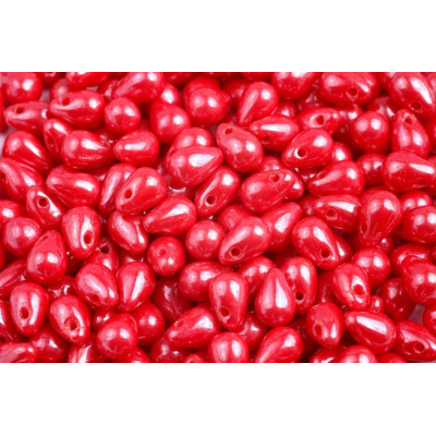 Drop Beads 4x6 N. 1272 Opaque Lt Red Luster