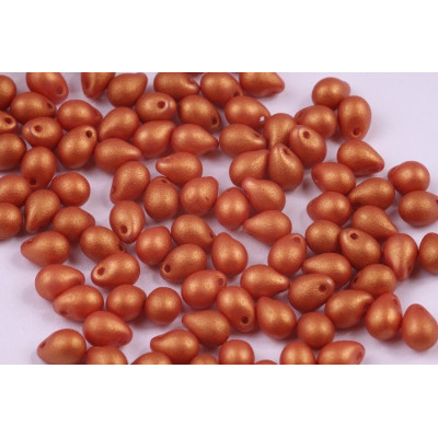 Drop Beads 5x7 N. 773 WHITE ALABASTER GOLD SHINE BRICK RED