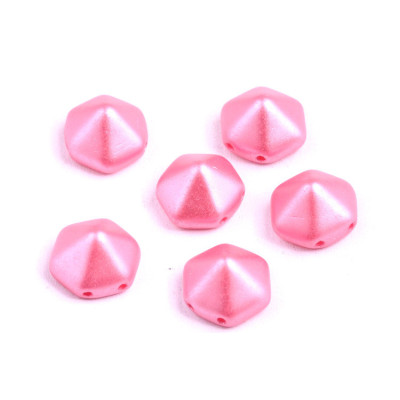 Pyramid Hexagon Beads 12x12mm N. 161 PASTEL PINK