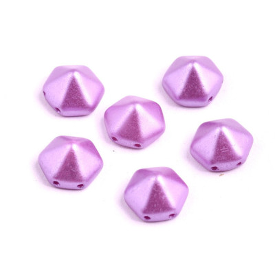 Pyramid Hexagon Beads 12x12mm N. 165 PASTEL LILA