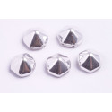 Pyramid Hexagon Beads 12x12mm N. 4 Silver