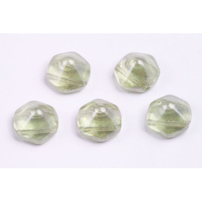 Pyramid Hexagon Beads 12x12mm N. 13 Green