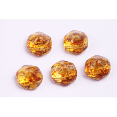 Pyramid Hexagon Beads 12x12mm N. 14 Brown