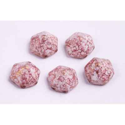 Pyramid Hexagon Beads 12x12mm N. 27 Brown