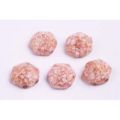 Pyramid Hexagon Beads 12x12mm N. 29 Brown