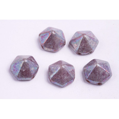 Pyramid Hexagon Beads 12x12mm N. 32 Violet