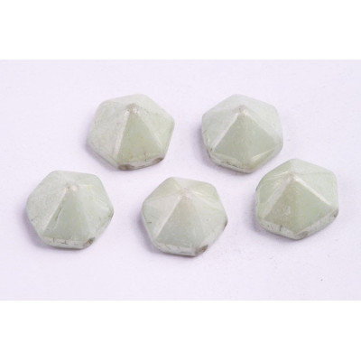 Pyramid Hexagon Beads 12x12mm N. 35 Green