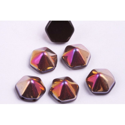 Pyramid Hexagon Beads 12x12mm N. 50 Copper
