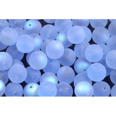 Round Beads 8mm Light Sapphire AB Mat 30010/84110/28701 | Rutkovsky