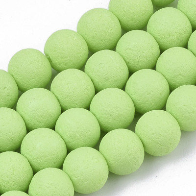 Round Druck Beads 8 mm N. 4015 Green