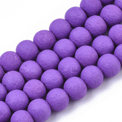 Round Druck Beads 8 mm N. 4017 Violet