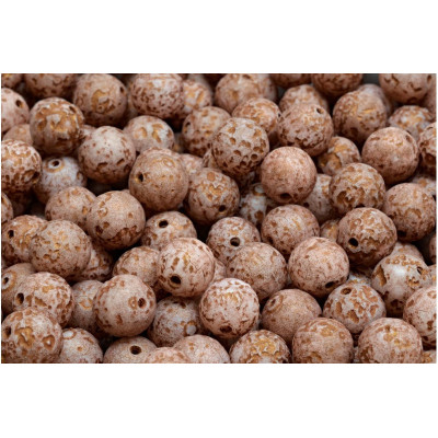 Brown Etched Round Beads 8mm Rutkovsky 02010/ETCH/54317 | Czech Glass