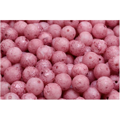 Pink Etched Round Beads 8mm 02010/ETCH/54321 | Rutkovsky Czech Glass