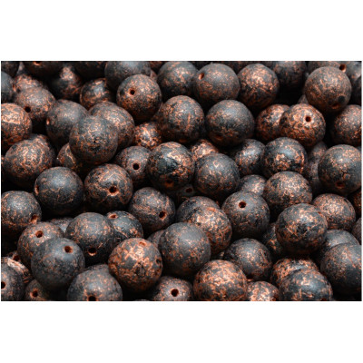 8mm Round Beads Black Copper Etched 23980/ETCH/54319 | Czech Glass