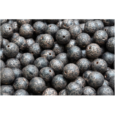 Czech Glass Round Beads 8mm Grey 23980/ETCH/54324 | Rutkovsky