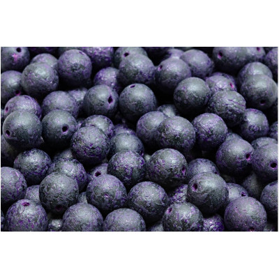 Round Beads 8mm Black Violet Etched 23980/ETCH/54326