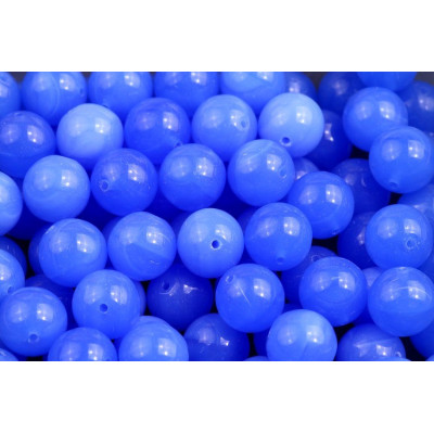 Blaue Round Beads 8mm Rutkovsky Glas 1409