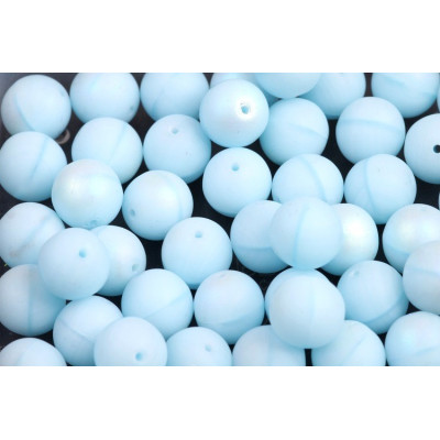 Round Beads 8mm Opaque Light Blue AB Matte 63010 | Czech Glass