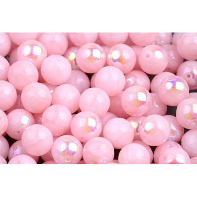 Pink Round Beads 8 mm AB Finish Rutkovsky | Czech Glass Beads
