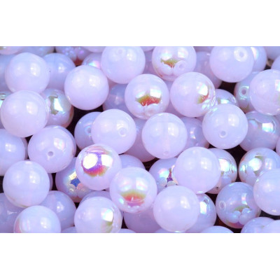 8mm Violet AB Czech Glass Round Beads | Rutkovsky 1428