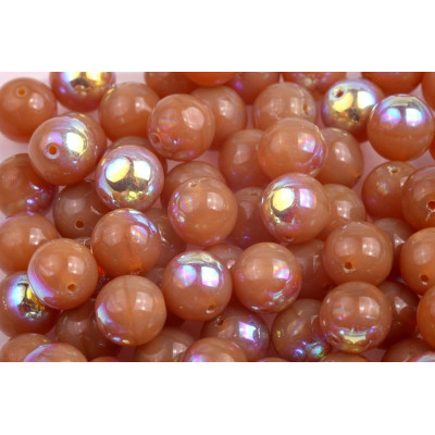 Peach AB Round Beads 8mm Rutkovsky Czech Glass 1431 | 12 pcs
