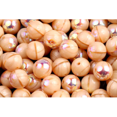 Czech Glass Round Beads 8mm Iridescent Beige 1432 | Rutkovsky