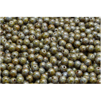 Round Beads 10mm Opaque Grey Spotted 02010/65329 | Rutkovsky