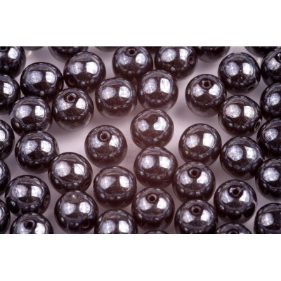 Hematite Round Beads 12mm 23980/14400 | Rutkovsky Czech Glass