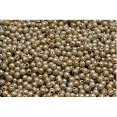 5mm Round Beads Opaque Ivory Spotted 02010/65321 | Rutkovsky Glass