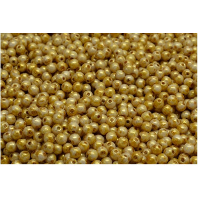Round Beads 5mm Opaque Beige Spotted 02010/65322 | Czech Glass