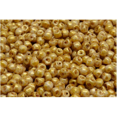 Mushroom Button Beads 4x3mm Opaque Beige Spotted 65322 | Rutkovsky