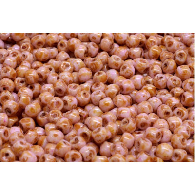 Mushroom Button Beads 4x3mm Mauve Picasso 02010/65323 | Rutkovsky