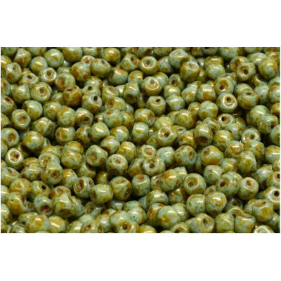 Mushroom Button Beads 4x3mm Opaque Blue/Green 02010/65326