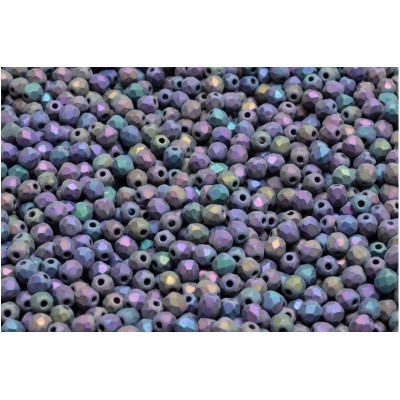 Fire Polished Beads 3mm Jet Red Iris 23980/84100/21495 | Czech Beads