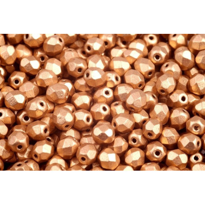 Fire Polished Beads 4mm Matte Gold 01710 | Czech Glass