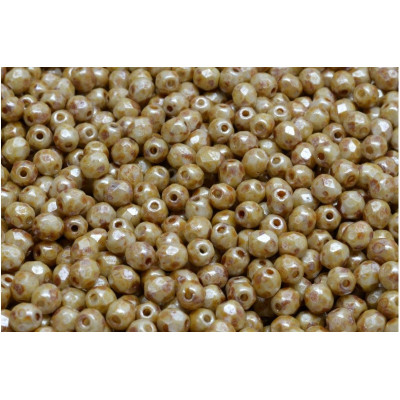 Fire Polished Beads 4mm Ivory Spotted 02010/65321 | Rutkovsky