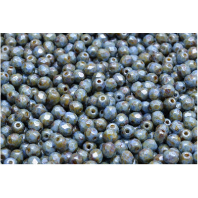 Fire Polished Beads 4mm Blue/Green Spotted 02010/65325 | Rutkovsky