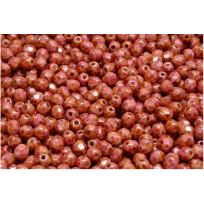 Fire Polished Beads 4mm Opaque Violet Spotted 02010/65327 | Glass