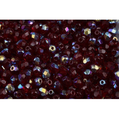 Fire Polished Beads 5mm Garnet AB 90110/28701 | Czech Glass Beads