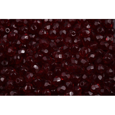 Fire Polished Beads 6mm Garnet Red 90110 | Czech Glass Beads