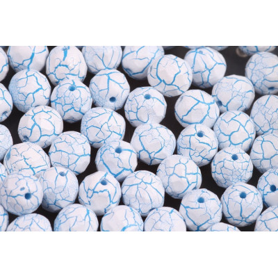 Fire Polished Beads 6mm Ionic White Blue 02010/24604 | Czech Glass