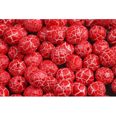 Fire Polished Beads 6mm Ionic Red/White 02010/24610 | Rutkovsky