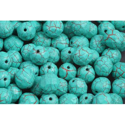 Fire Polished Beads 6mm Ionic Turquoise Brown 02010/24614 | Rutkovsky